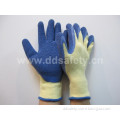 10 Gauge Yellow T/C Shell Blue Latex Coating Crinkle Finish Work Glove Dkl326